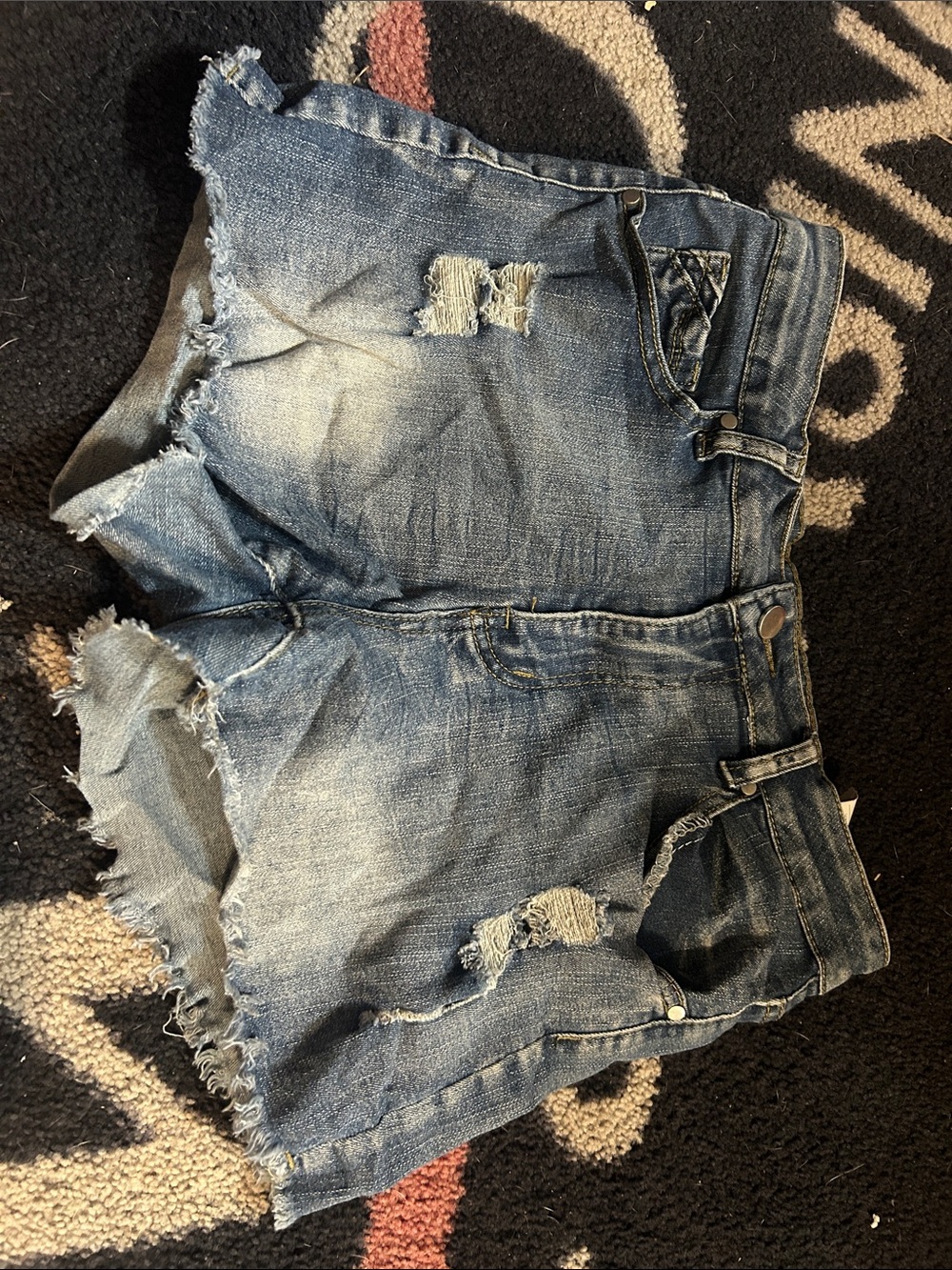 Distressed Denim Women’s Shorts - Blue